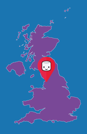 Map of UK demonstrating Google My Business | Marshmallow Marketing